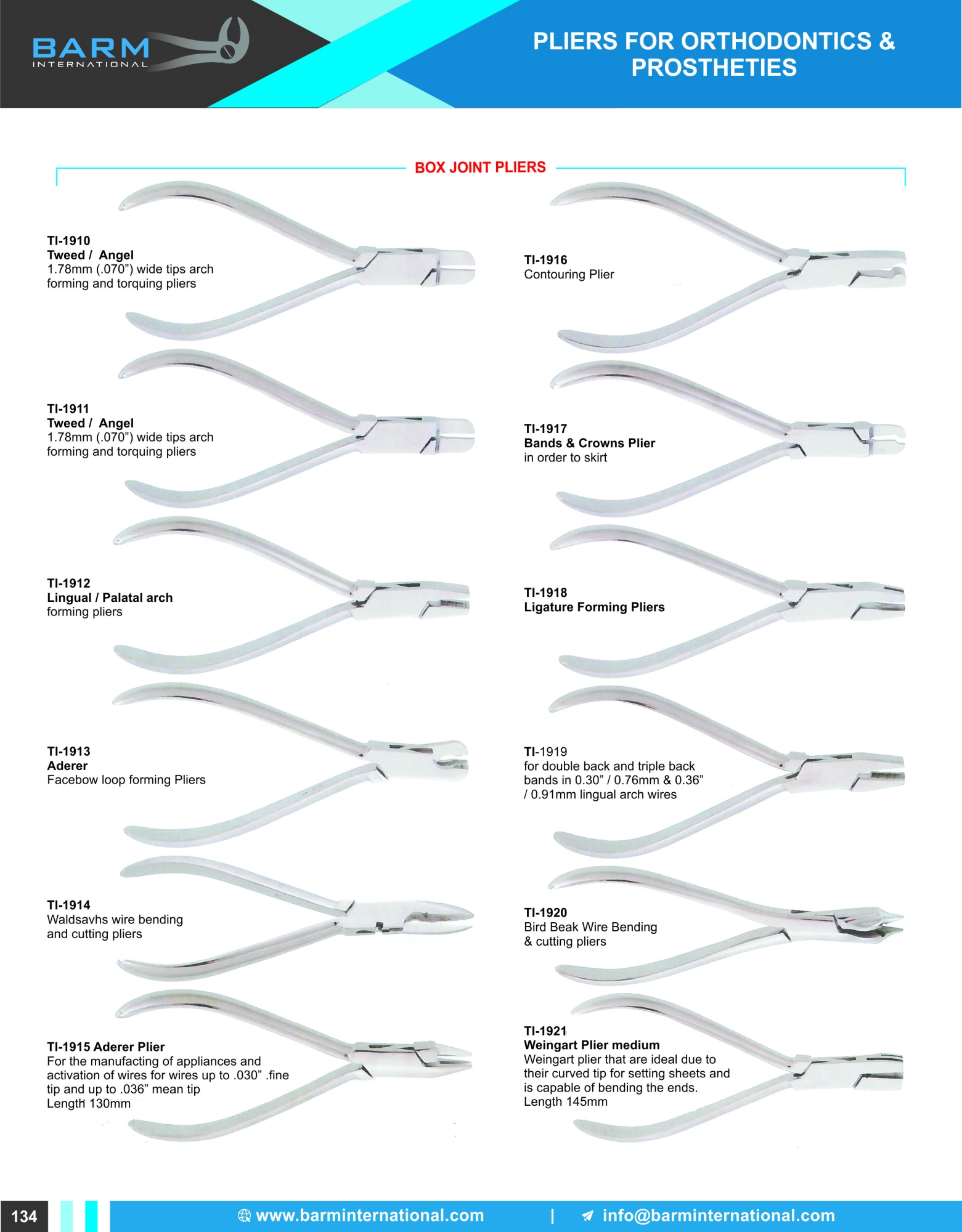 Pliers for Orthodontics & Prosthrties